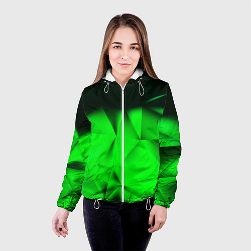 Женская куртка Кислотная абстракция кубы / 3D-Белый – фото 4