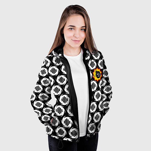 Женская куртка Serious Sam logo pattern / 3D-Черный – фото 3