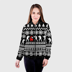 Куртка с капюшоном женская Among us x cs go, цвет: 3D-черный — фото 2