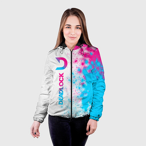 Женская куртка Deadlock neon gradient style по-вертикали / 3D-Черный – фото 4