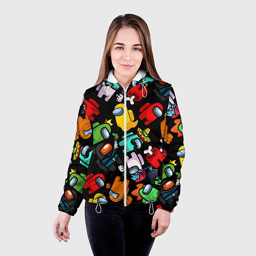Женская куртка Персонажи игры Амонгас / 3D-Белый – фото 4