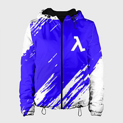 Куртка с капюшоном женская Half life белые краски, цвет: 3D-черный