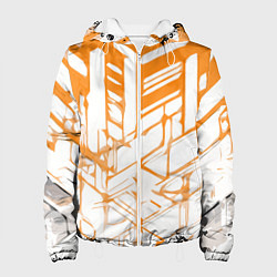 Женская куртка Агрессивные оранжевые полосы на белом фоне
