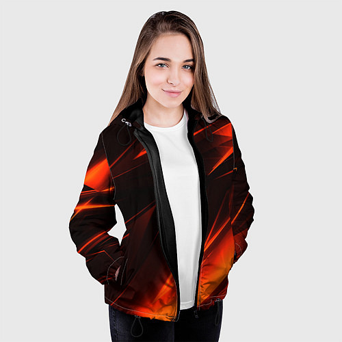 Женская куртка Geometry orange stripes / 3D-Черный – фото 3