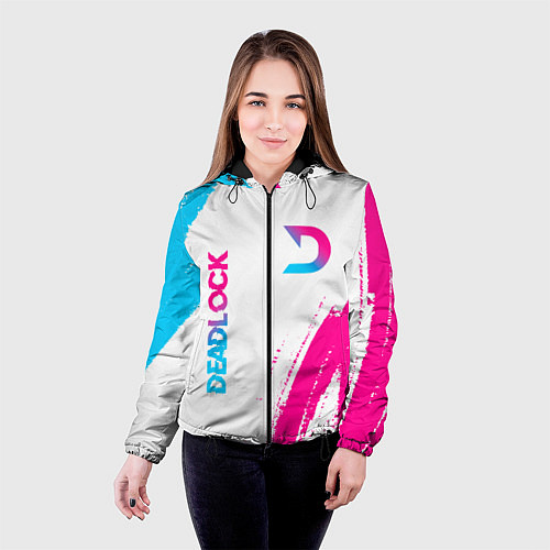 Женская куртка Deadlock neon gradient style вертикально / 3D-Черный – фото 4