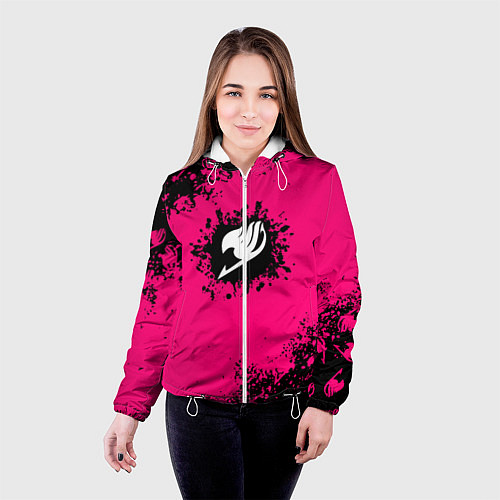 Женская куртка Хвост феи краски аниме / 3D-Белый – фото 4