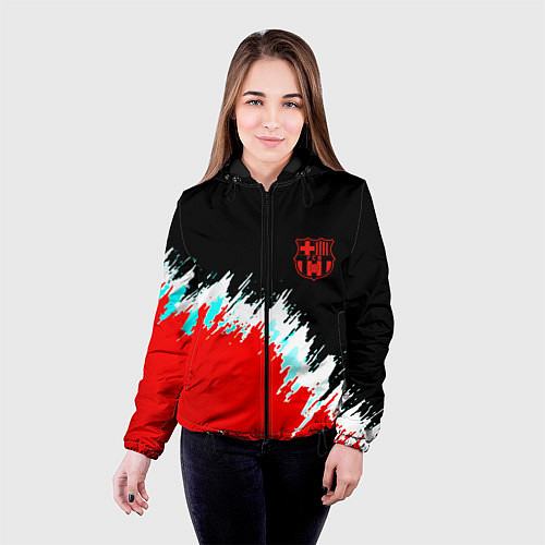 Женская куртка Барселона фк краски / 3D-Черный – фото 4