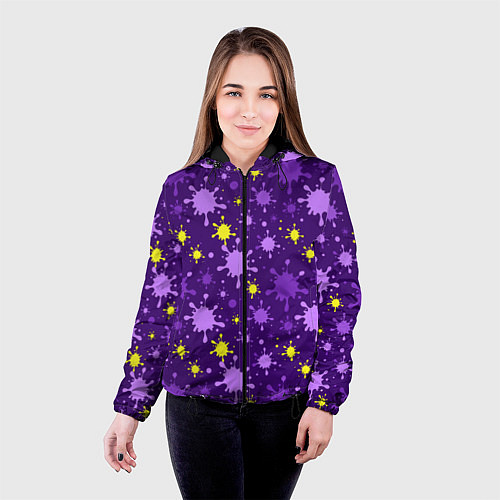 Женская куртка Мелкие кляксы / 3D-Черный – фото 4
