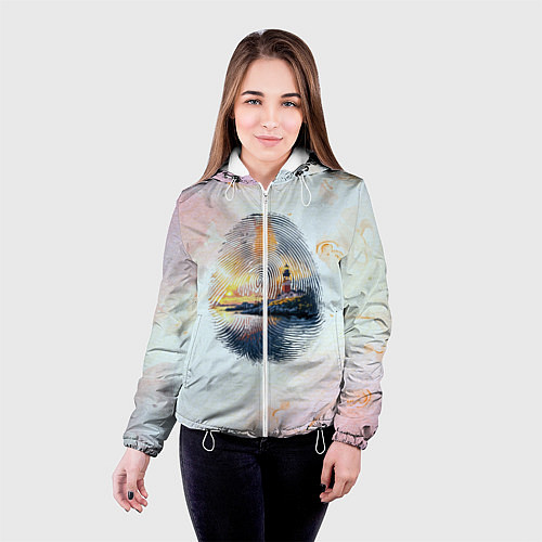 Женская куртка Маяк у моря на закате в отпечатке пальца / 3D-Белый – фото 4