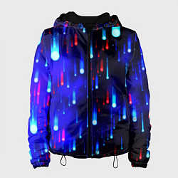 Куртка с капюшоном женская Космические метеориты, цвет: 3D-черный