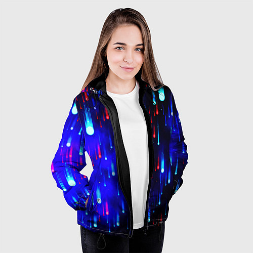 Женская куртка Космические метеориты / 3D-Черный – фото 3
