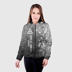 Куртка с капюшоном женская Thirty Seconds to Mars - grey gradient по-вертикал, цвет: 3D-черный — фото 2