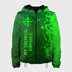 Куртка с капюшоном женская My Chemical Romance - green gradient по-вертикали, цвет: 3D-черный