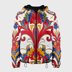 Женская куртка Яркий алый узор