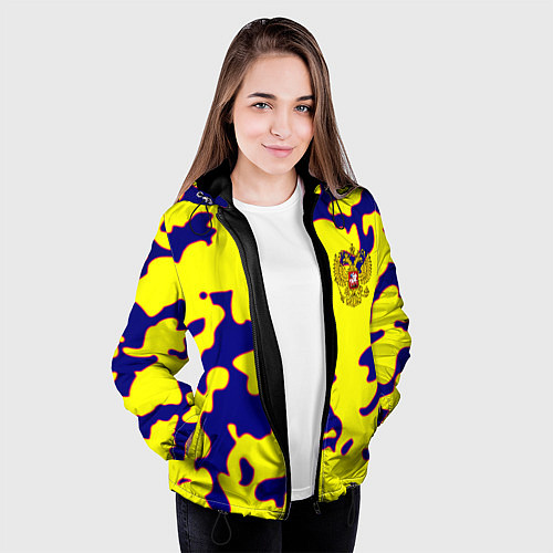 Женская куртка Российская империя камуфляж желтый / 3D-Черный – фото 3