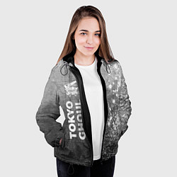 Куртка с капюшоном женская Tokyo Ghoul - grey gradient по-вертикали, цвет: 3D-черный — фото 2