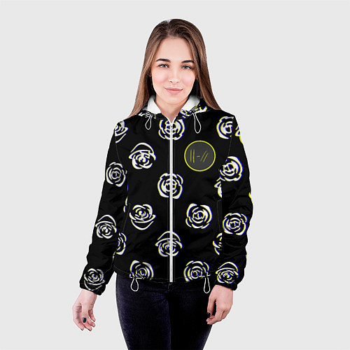 Женская куртка Twenty one pilots rose / 3D-Белый – фото 4