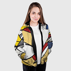 Куртка с капюшоном женская Абстракция в стиле поп-арт, цвет: 3D-черный — фото 2