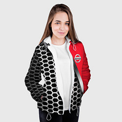 Куртка с капюшоном женская Nissan metalic auto, цвет: 3D-белый — фото 2