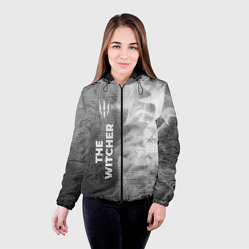 Женская куртка The Witcher - grey gradient по-вертикали / 3D-Черный – фото 4