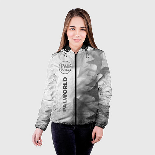 Женская куртка Palworld - white gradient по-вертикали / 3D-Черный – фото 4