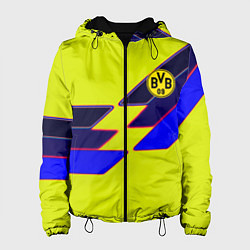 Куртка с капюшоном женская Боруссиа текстура спорт, цвет: 3D-черный