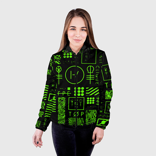 Женская куртка Twenty one pilots neon / 3D-Черный – фото 4