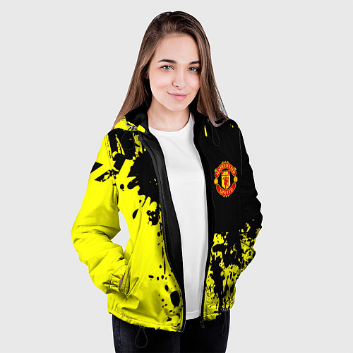 Женская куртка Манчестер Юнайтед краски / 3D-Черный – фото 3