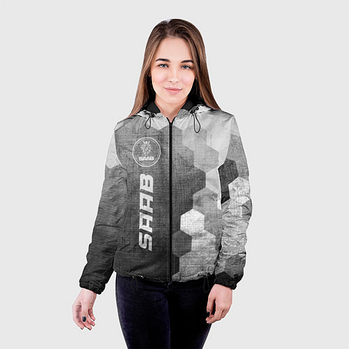 Женская куртка Saab - grey gradient по-вертикали / 3D-Черный – фото 4