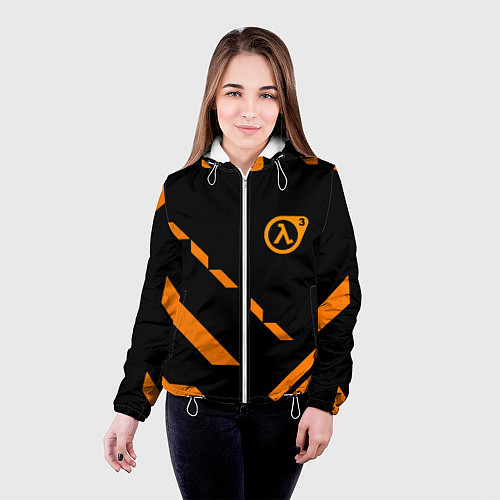 Женская куртка Half life geometry orange / 3D-Белый – фото 4
