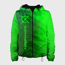 Женская куртка CreepyPasta - green gradient по-вертикали