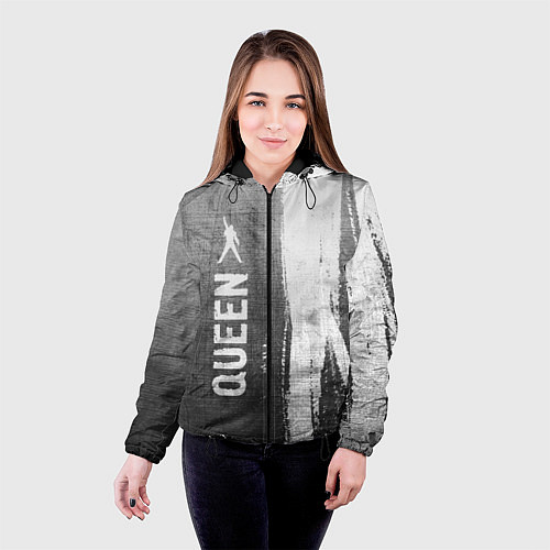 Женская куртка Queen - grey gradient по-вертикали / 3D-Черный – фото 4