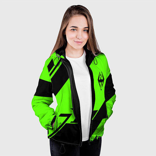 Женская куртка The Elder Scrolls geometry steel / 3D-Черный – фото 3