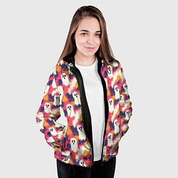 Куртка с капюшоном женская Приведения на ярком фоне, цвет: 3D-черный — фото 2