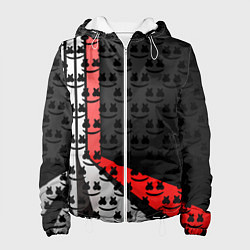 Куртка с капюшоном женская Marshmello pattern, цвет: 3D-белый