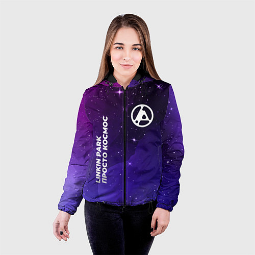 Женская куртка Linkin Park 2024 просто космос / 3D-Черный – фото 4