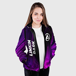 Куртка с капюшоном женская Linkin Park 2024 violet plasma, цвет: 3D-черный — фото 2