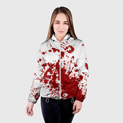 Куртка с капюшоном женская Кровавые следы и отпечатки рук, цвет: 3D-белый — фото 2
