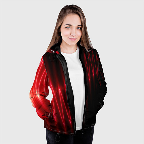 Женская куртка Оптическая молния / 3D-Черный – фото 3