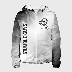 Женская куртка Stumble Guys glitch на светлом фоне вертикально