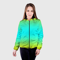 Куртка с капюшоном женская Кислотный градиент абстракция, цвет: 3D-черный — фото 2