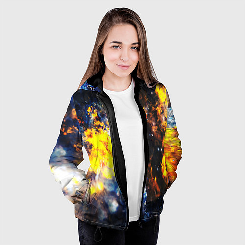 Женская куртка Космическая абстракция / 3D-Черный – фото 3