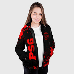 Куртка с капюшоном женская PSG - red gradient вертикально, цвет: 3D-черный — фото 2