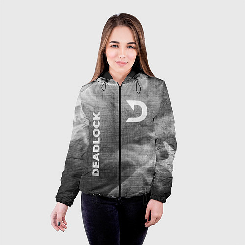Женская куртка Deadlock - grey gradient вертикально / 3D-Черный – фото 4