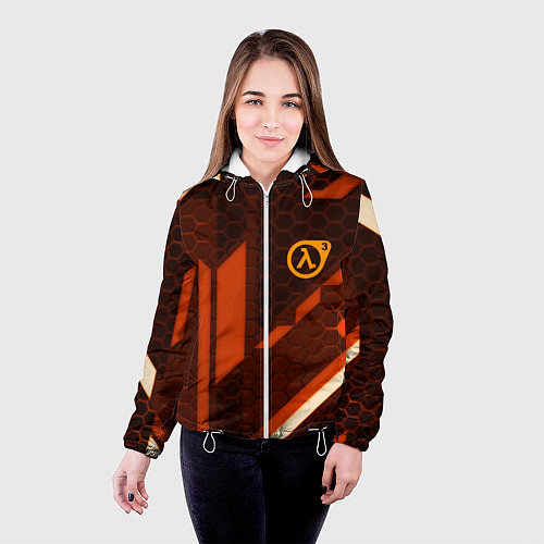 Женская куртка Half life geometry steel metal / 3D-Белый – фото 4