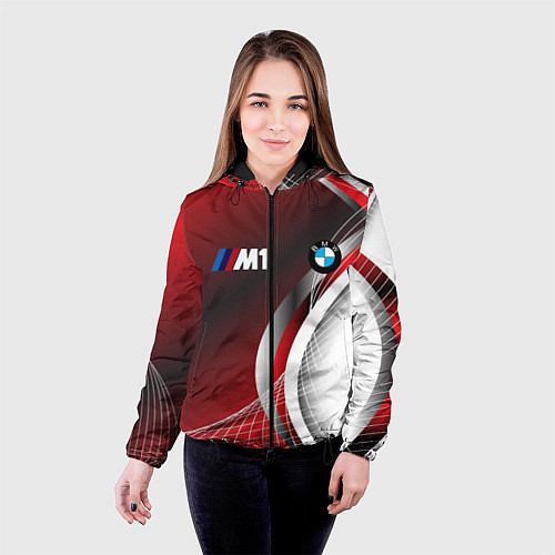 Женская куртка BMW sport geometry motors / 3D-Черный – фото 4
