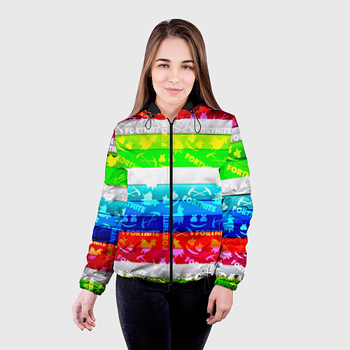 Женская куртка Fortnite color line / 3D-Черный – фото 4