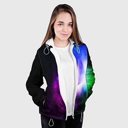 Куртка с капюшоном женская Космос геометрия, цвет: 3D-белый — фото 2