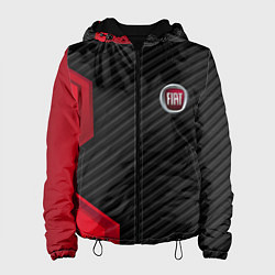 Куртка с капюшоном женская FIAT текстура метал, цвет: 3D-черный