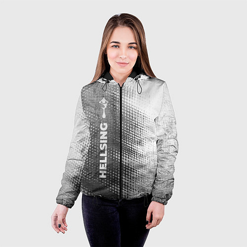 Женская куртка Hellsing - grey gradient по-вертикали / 3D-Черный – фото 4